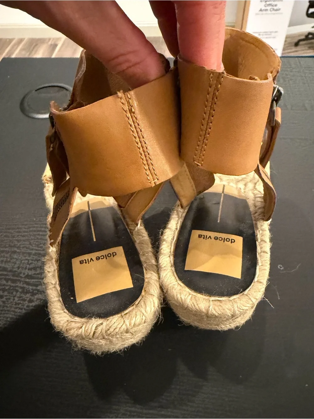 Dolce Vita Tan and Leopard Espadrille Wedge Sandals